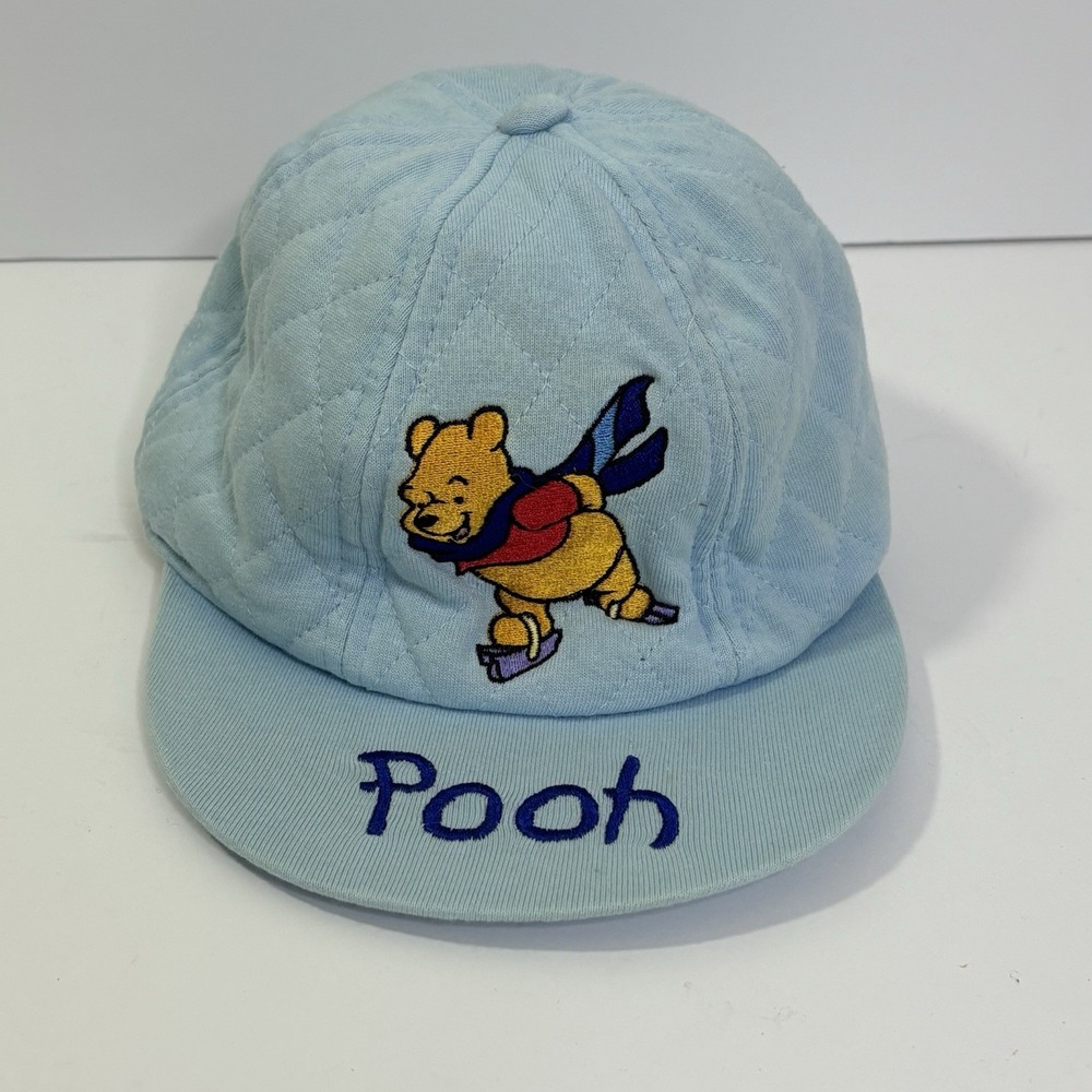 Vintage Juvenile Disney Winnie The Pooh Embroidered Blue Hat